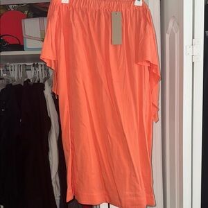 Orange Women's off the shoulder dress .